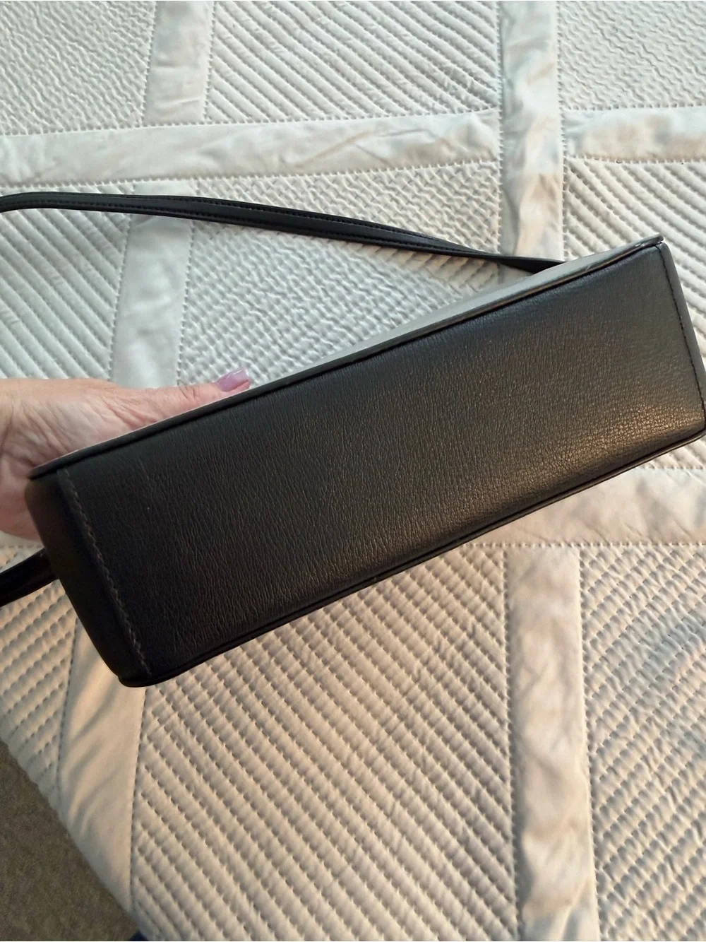 Kate Spade Sienna Leather Crossbody Gray w/Black Strap